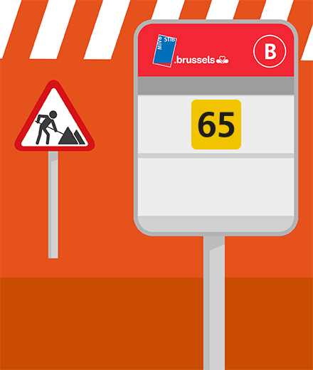 Bus 65 - omleiding in Machelen
