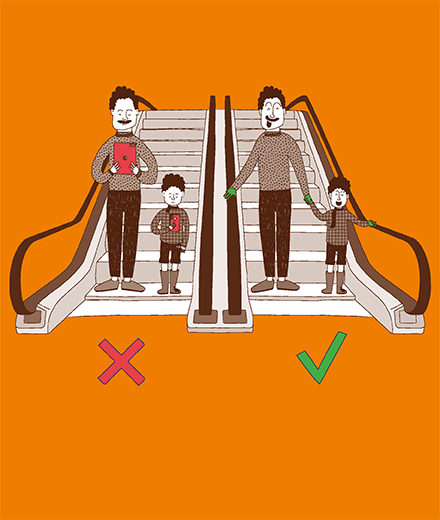 Faites de l’escalator votre ami en respectant les consignes de sécurité !