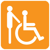 Logo personne en fauteuil accompagnée